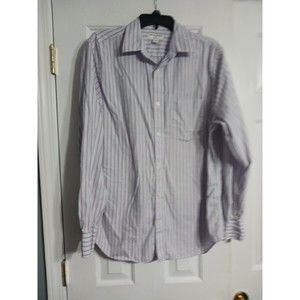 Men's Banana Republic Striped Button Down Dress Shirt Size Large 16-16 1/2 Class